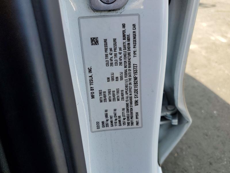 Продаж на аукціоні авто 2022 Tesla Model 3, vin: 5YJ3E1EB2NF193727, номер лоту: 47383056