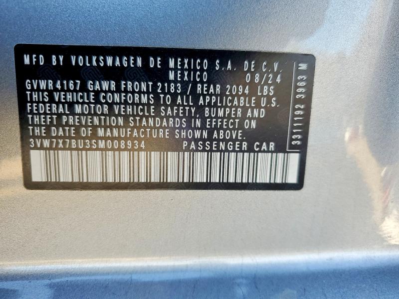 Продаж на аукціоні авто 2025 Volkswagen Jetta, vin: 3VW7X7BU3SM008934, номер лоту: 79636355