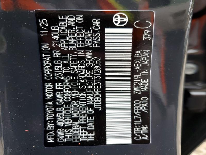 Auction sale of the 2026 Toyota Corolla Hybrid, vin: JTDBCMFE3T3128052, lot number: 46644216