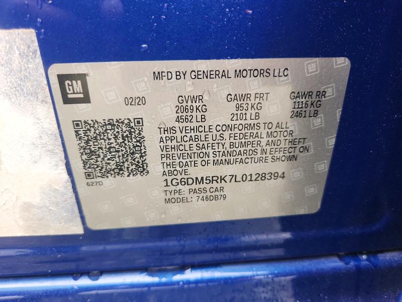 47303396 :رقم المزاد ، 1G6DM5RK7L0128394 vin ، 2020 Cadillac Ct5 مزاد بيع