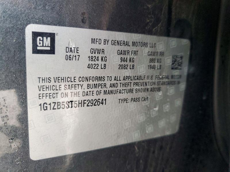 2017 Chevrolet Malibu მანქანა იყიდება აუქციონზე, vin: 1G1ZB5ST5HF292641, აუქციონის ნომერი: 45958936