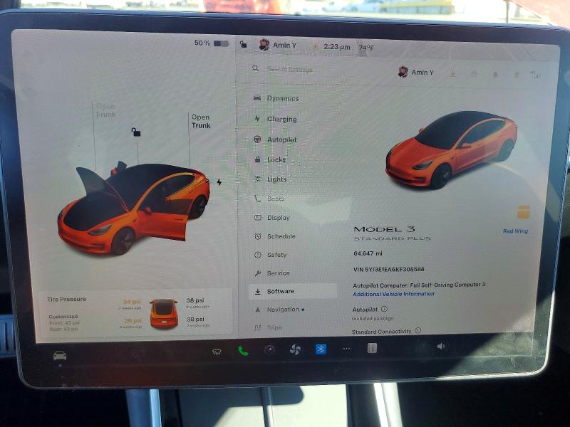 Aukcja sprzedaży 2019 Tesla Model 3, vin: 5YJ3E1EA6KF308588, numer aukcji: 79423775