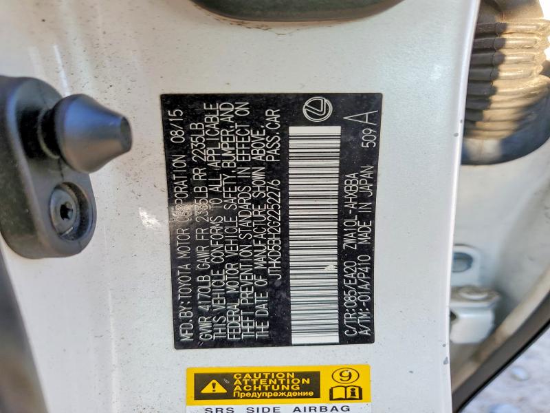 Aukcja sprzedaży 2016 Lexus Ct 200h, vin: JTHKD5BH2G2252276, numer aukcji: 47419956