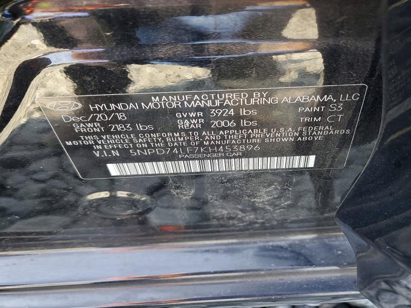 Aukcja sprzedaży 2019 Hyundai Elantra, vin: 5NPD74LF7KH453896, numer aukcji: 79596975