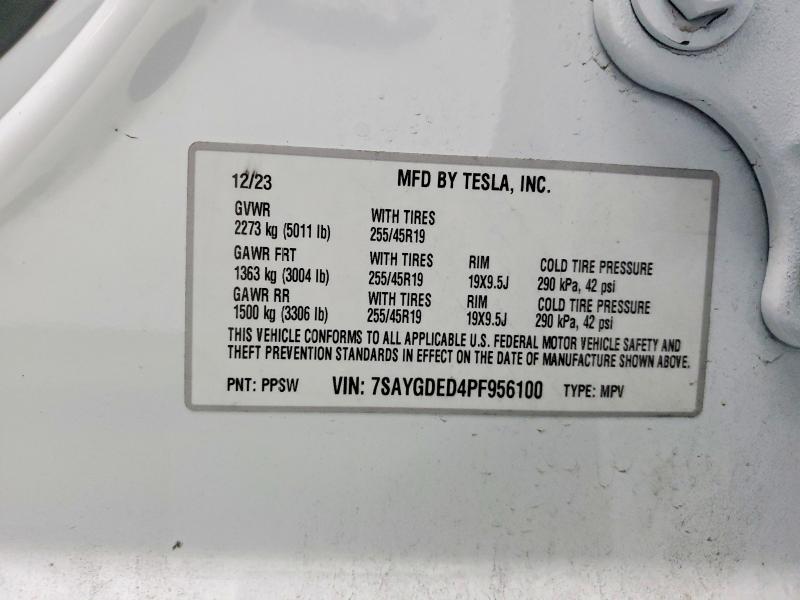 47693366 :رقم المزاد ، 7SAYGDED4PF956100 vin ، 2023 Tesla Model Y مزاد بيع