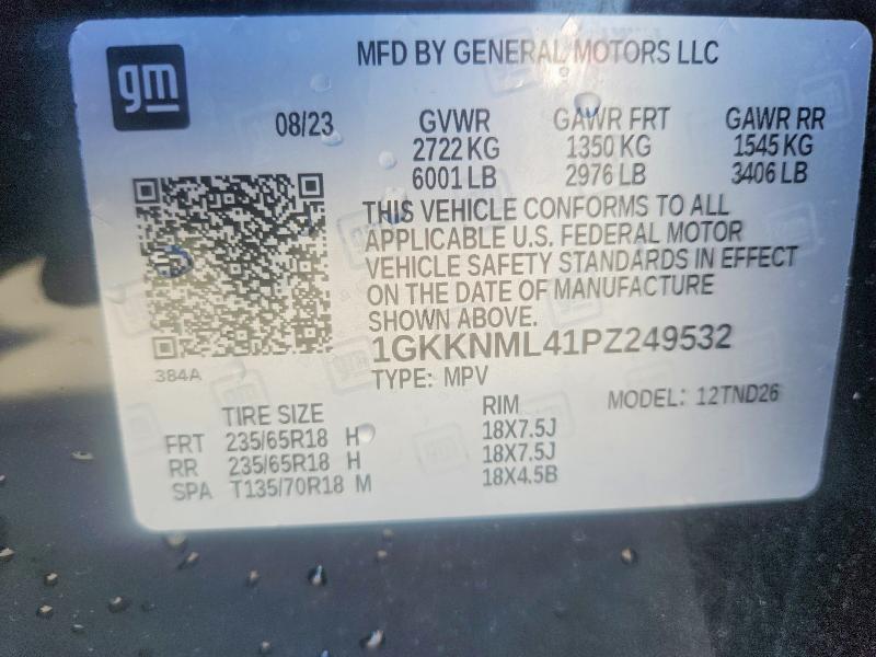 Aukcja sprzedaży 2023 Gmc Acadia, vin: 1GKKNML41PZ249532, numer aukcji: 46371836