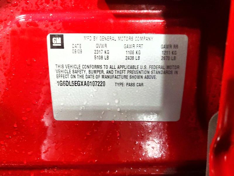 Продаж на аукціоні авто 2010 Cadillac Cts, vin: 1G6DL5EGXA0107220, номер лоту: 46860456