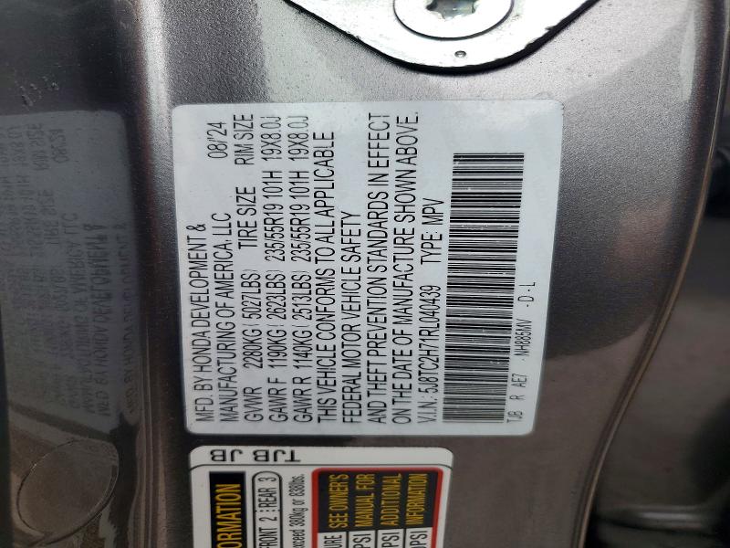 Продаж на аукціоні авто 2024 Acura Rdx, vin: 5J8TC2H71RL040439, номер лоту: 41774946