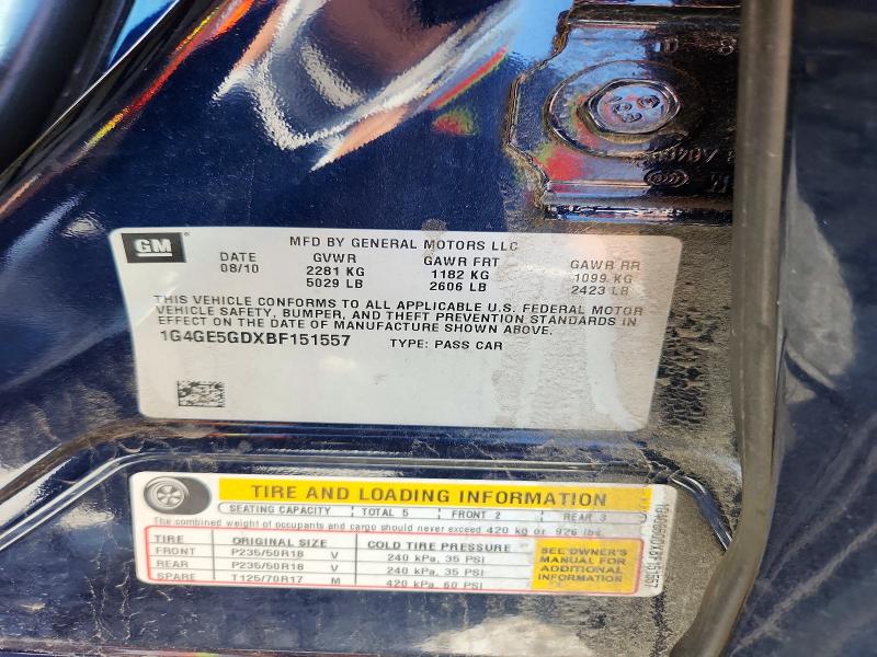 Aukcja sprzedaży 2011 Buick Lacrosse, vin: 1G4GE5GDXBF151557, numer aukcji: 48257106