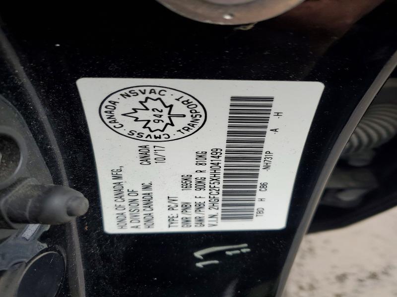 Продажа на аукционе авто 2017 Honda Civic, vin: 2HGFC2F5XHH041499, номер лота: 47521566