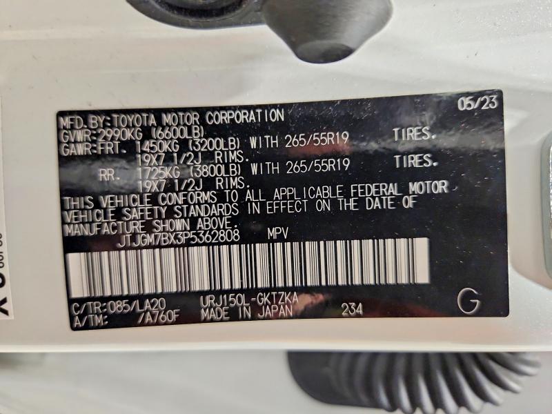 47419026 :رقم المزاد ، JTJGM7BX3P5362808 vin ، 2023 Lexus Gx 460 مزاد بيع