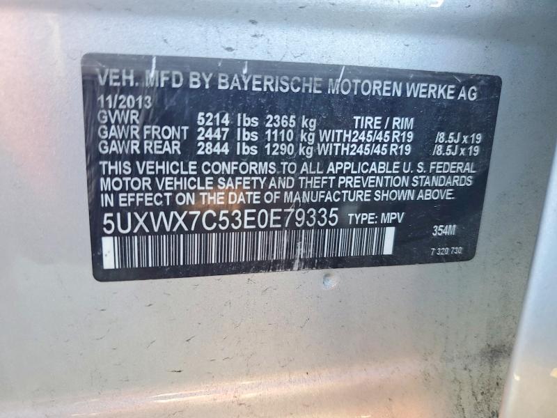 Продаж на аукціоні авто 2014 Bmw X3, vin: 5UXWX7C53E0E79335, номер лоту: 47773596