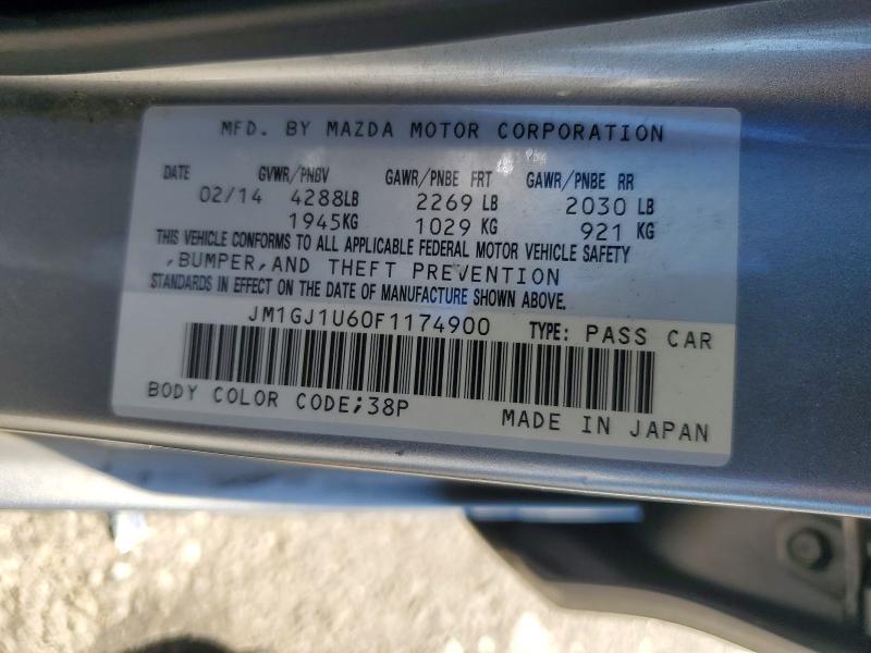 46645956 :رقم المزاد ، JM1GJ1U60F1174900 vin ، 2015 Mazda 6 مزاد بيع