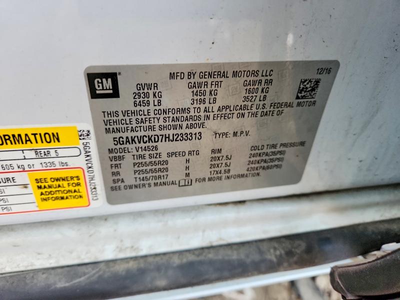 2017 Buick Enclave მანქანა იყიდება აუქციონზე, vin: 5GAKVCKD7HJ233313, აუქციონის ნომერი: 47279896