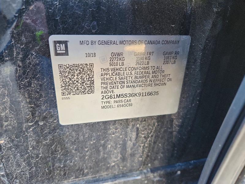 46864566 :رقم المزاد ، 2G61M5S36K9116635 vin ، 2019 Cadillac Xts مزاد بيع