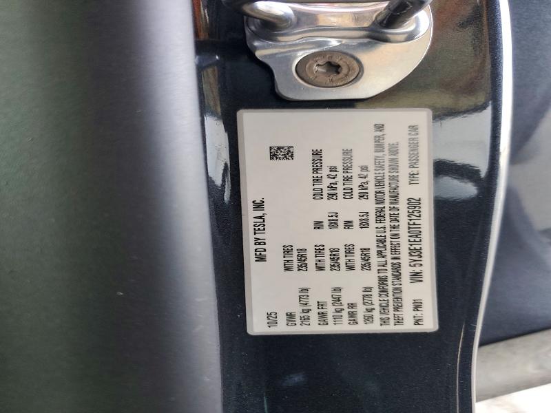 Aukcja sprzedaży 2026 Tesla Model 3, vin: 5YJ3E1EA0TF125902, numer aukcji: 46049616