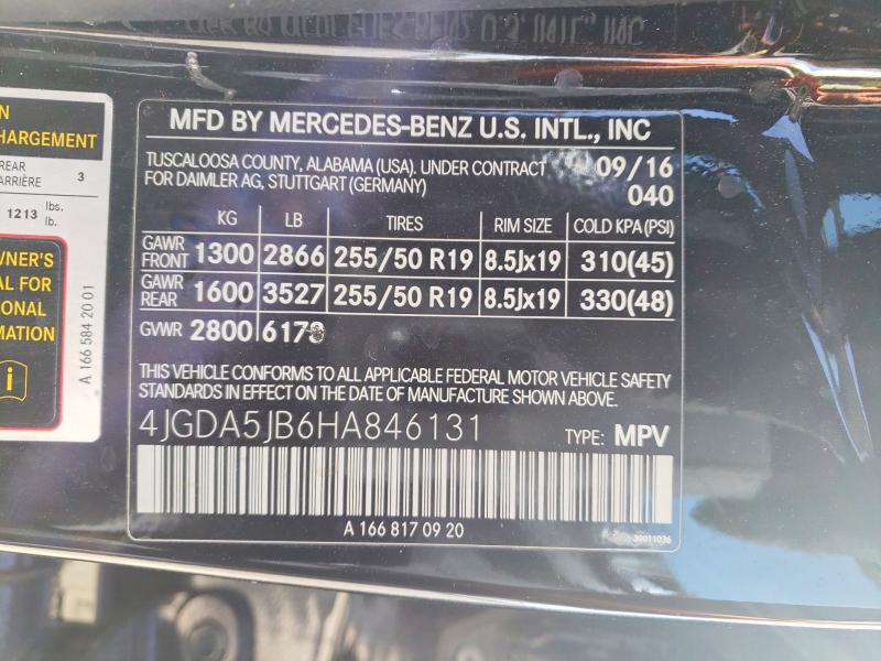 Aukcja sprzedaży 2017 Mercedes-benz Gle, vin: 4JGDA5JB6HA846131, numer aukcji: 46138536