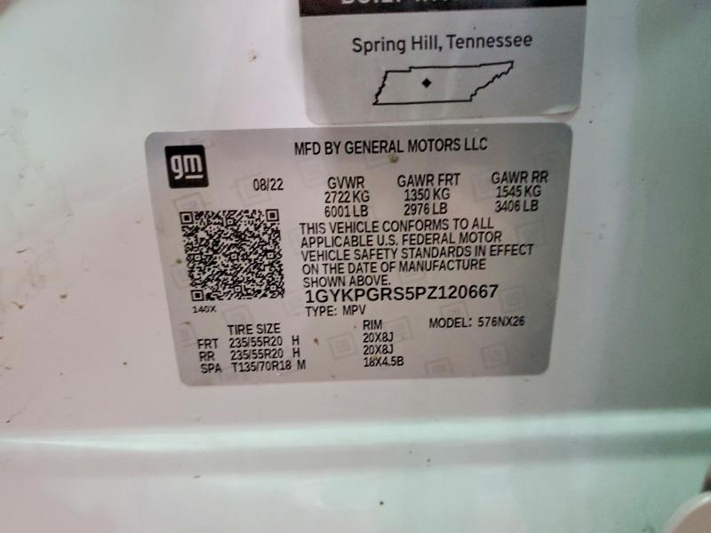 2023 Cadillac Xt6 მანქანა იყიდება აუქციონზე, vin: 1GYKPGRS5PZ120667, აუქციონის ნომერი: 47314546