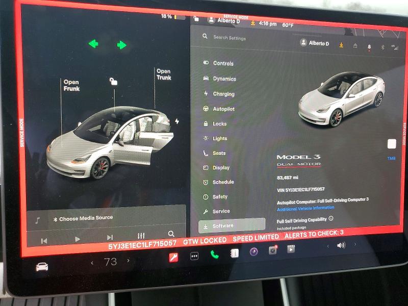 Aukcja sprzedaży 2020 Tesla Model 3, vin: 5YJ3E1EC1LF715057, numer aukcji: 41785546