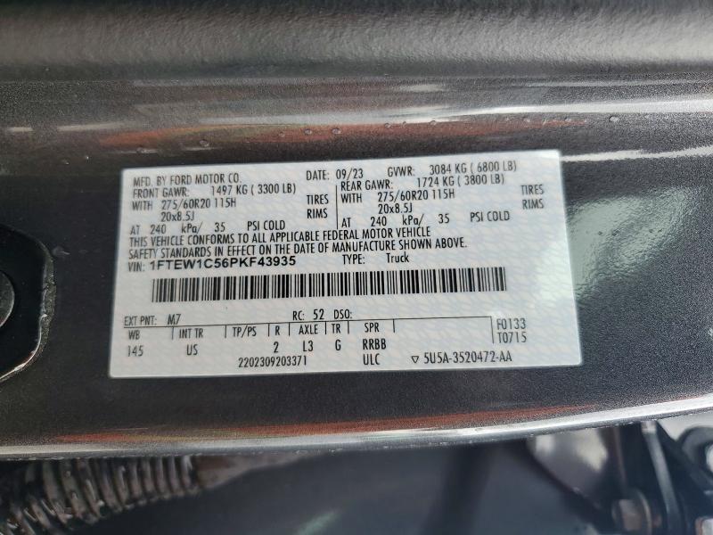 Продажа на аукционе авто 2023 Ford F150, vin: 1FTEW1C56PKF43935, номер лота: 45650256