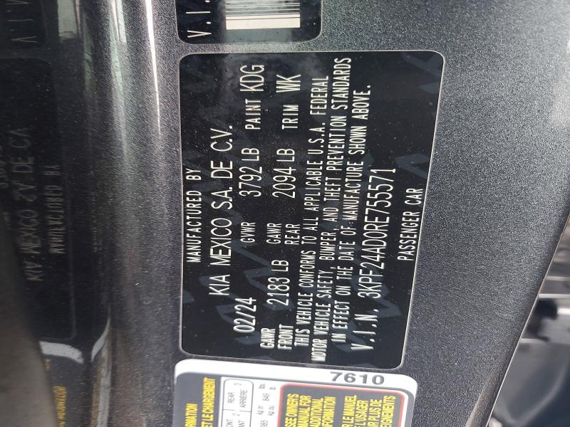 Продаж на аукціоні авто 2024 Kia Forte, vin: 3KPF24AD0RE755571, номер лоту: 79745695