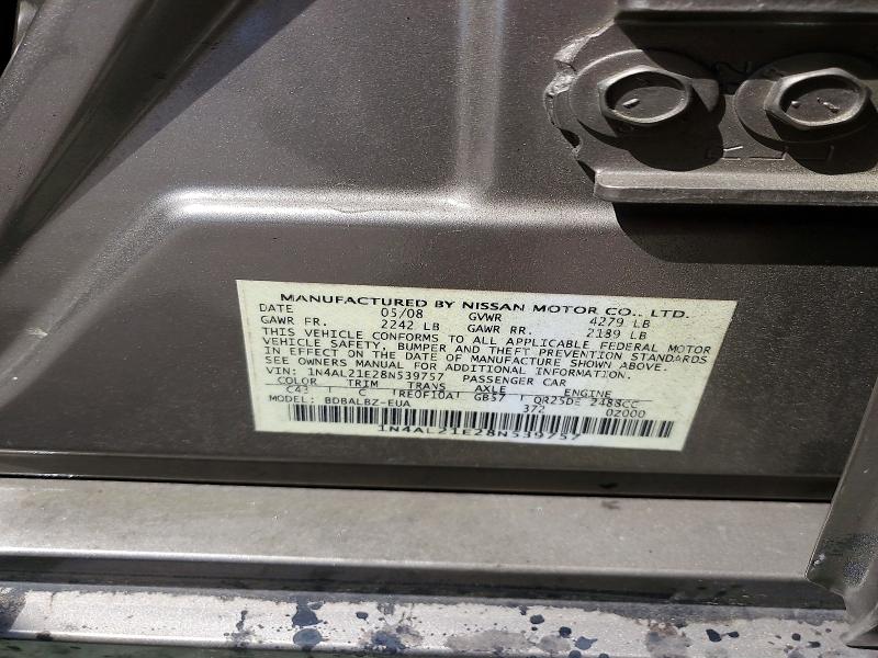 Продажа на аукционе авто 2008 Nissan Altima, vin: 1N4AL21E28N539757, номер лота: 46614796