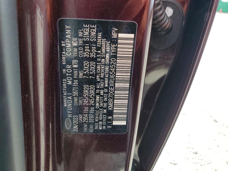 41949136 :رقم المزاد ، KM8R7DGEXRU654520 vin ، 2024 Hyundai Palisade مزاد بيع