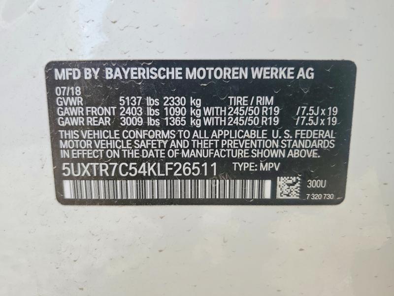 Продажа на аукционе авто 2019 Bmw X3, vin: 5UXTR7C54KLF26511, номер лота: 46573596