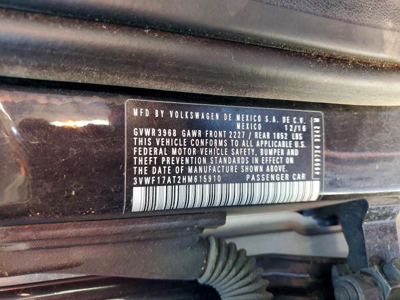 Aukcja sprzedaży 2017 Volkswagen Beetle, vin: 3VWF17AT2HM615910, numer aukcji: 47205126