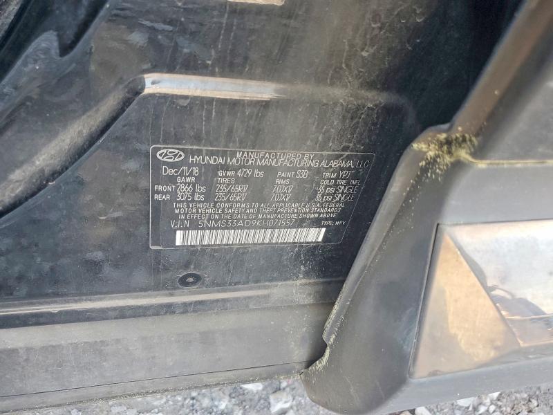 Aukcja sprzedaży 2019 Hyundai Santa Fe, vin: 5NMS33AD9KH071557, numer aukcji: 79521685