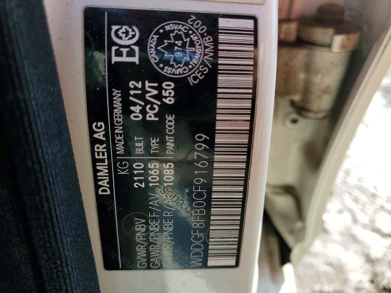 Продажа на аукционе авто 2012 Mercedes-benz C, vin: WDDGF8FB0CF916799, номер лота: 41959336
