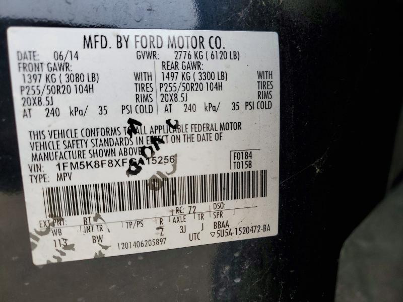 Продажа на аукционе авто 2015 Ford Explorer, vin: 1FM5K8F8XFGA15256, номер лота: 46574766