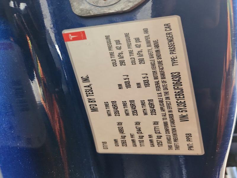 Продаж на аукціоні авто 2018 Tesla Model 3, vin: 5YJ3E1EB6JF064383, номер лоту: 79881085