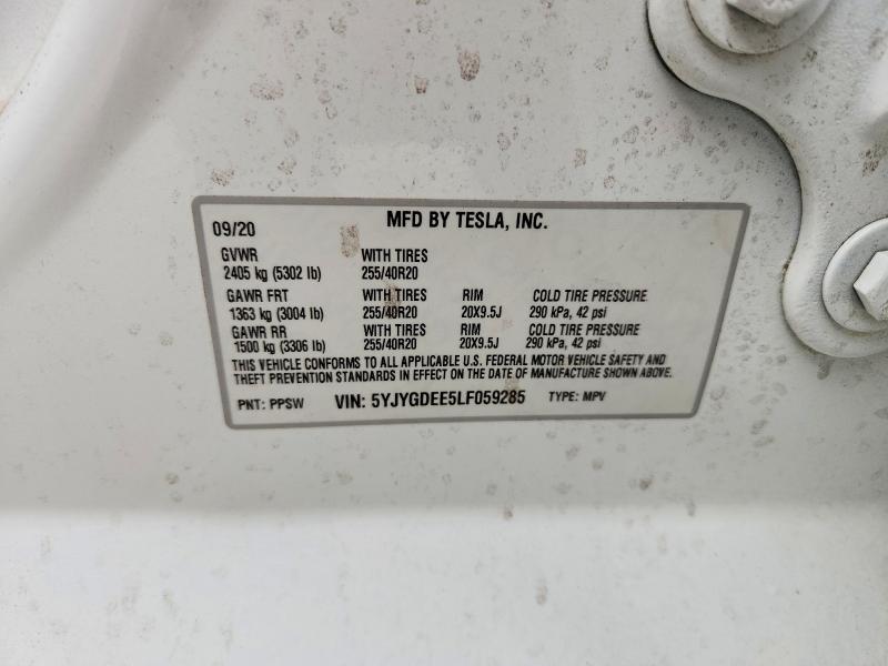 Aukcja sprzedaży 2020 Tesla Model Y, vin: 5YJYGDEE5LF059285, numer aukcji: 48133806