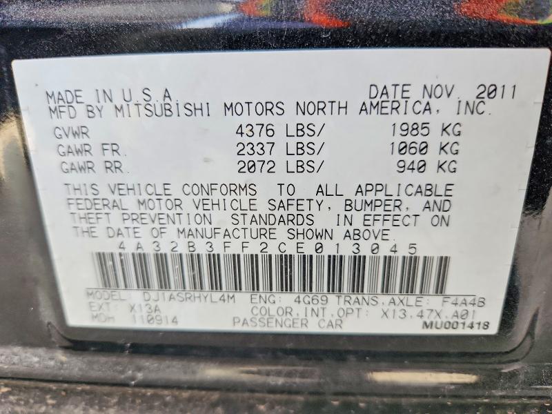 Продаж на аукціоні авто 2012 Mitsubishi Galant, vin: 4A32B3FF2CE013045, номер лоту: 47212656