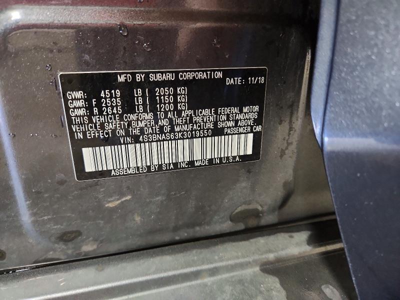 2019 Subaru Legacy მანქანა იყიდება აუქციონზე, vin: 4S3BNAS63K3019550, აუქციონის ნომერი: 46277986