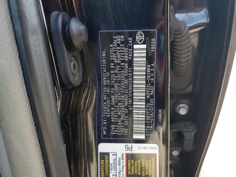 Продажа на аукционе авто 2017 Toyota Camry, vin: 4T1BF1FK9HU281611, номер лота: 45445056