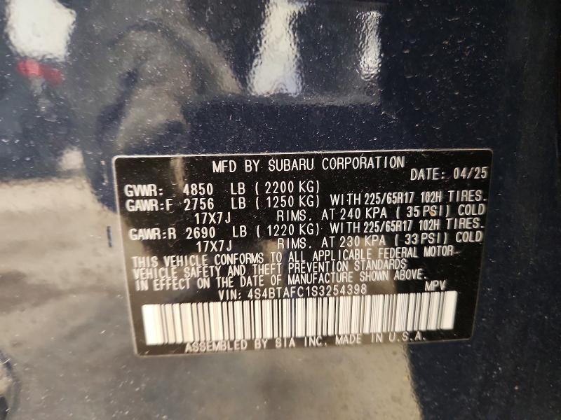 Продажа на аукционе авто 2025 Subaru Outback, vin: 4S4BTAFC1S3254398, номер лота: 47065776