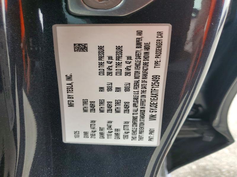 47987886 :رقم المزاد ، 5YJ3E1EAXTF125499 vin ، 2026 Tesla Model 3 مزاد بيع