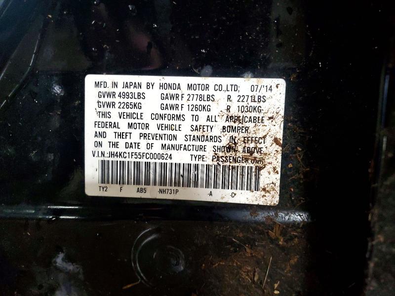 47885936 :رقم المزاد ، JH4KC1F55FC000624 vin ، 2015 Acura Rlx مزاد بيع