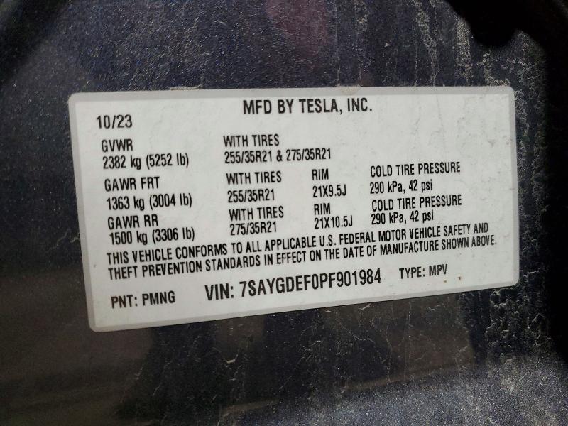 Продажа на аукционе авто 2023 Tesla Model Y, vin: 7SAYGDEF0PF901984, номер лота: 79279425