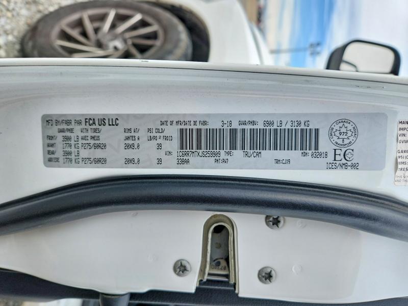 Продажа на аукционе авто 2018 Ram 1500, vin: 1C6RR7MTXJS259909, номер лота: 45980096