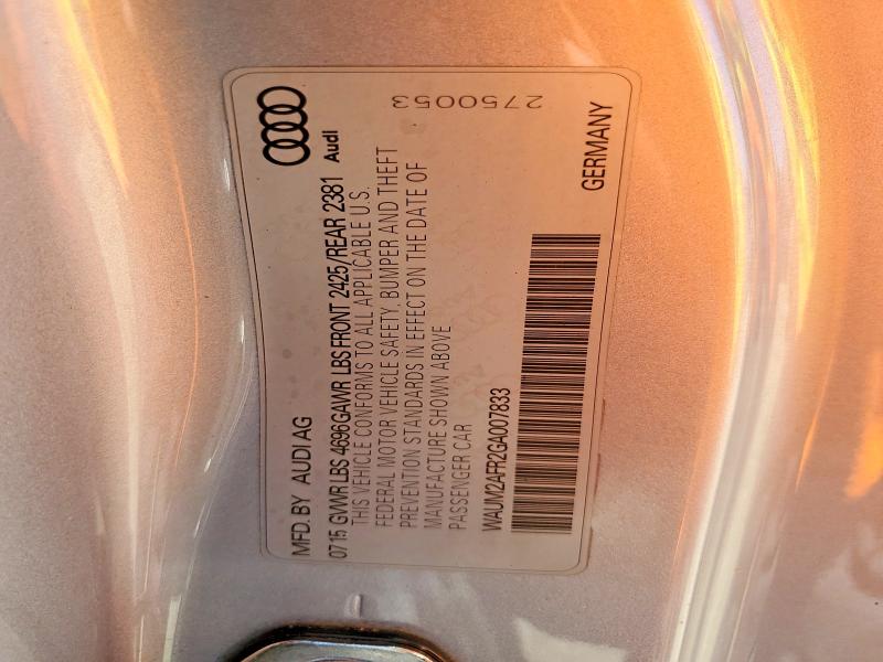 46068036 :رقم المزاد ، WAUM2AFR2GA007833 vin ، 2016 Audi A5 مزاد بيع