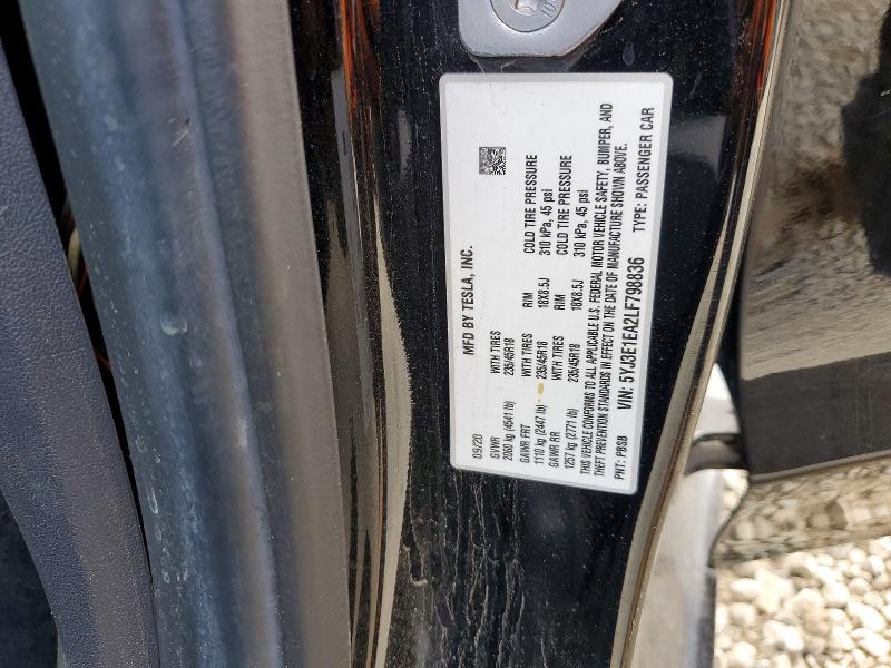 79708065 :رقم المزاد ، 5YJ3E1EA2LF798836 vin ، 2020 Tesla Model 3 مزاد بيع