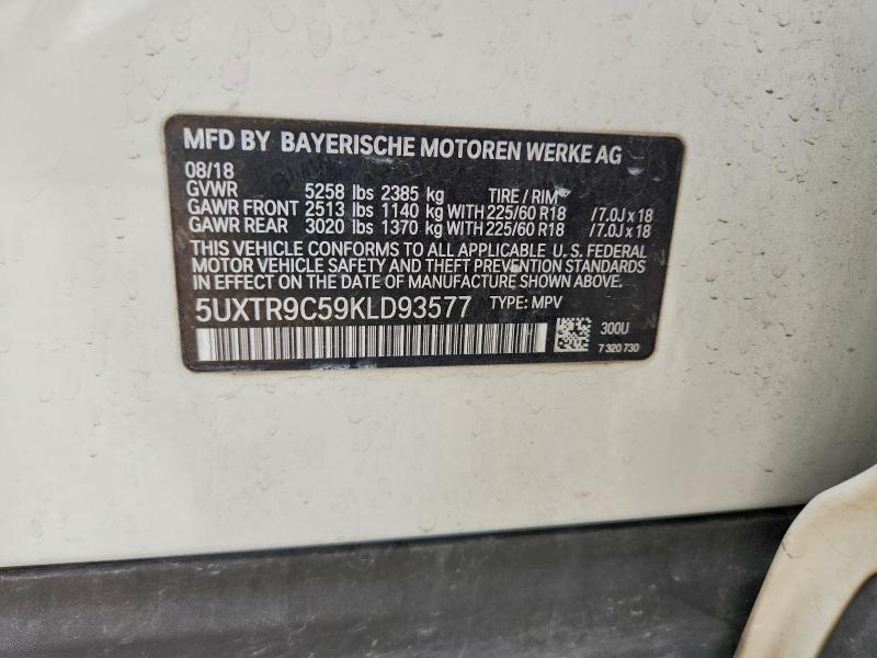 Aukcja sprzedaży 2019 Bmw X3, vin: 5UXTR9C59KLD93577, numer aukcji: 48261526