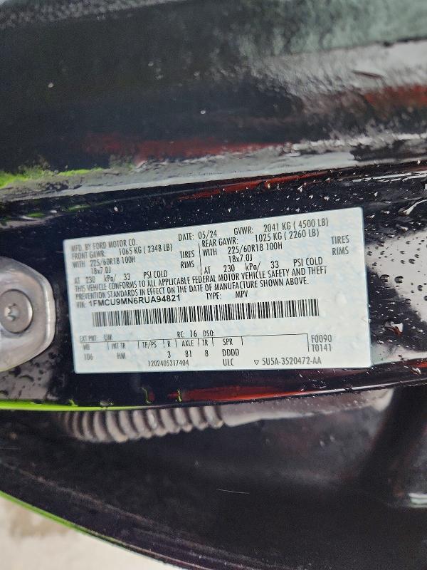 47076376 :رقم المزاد ، 1FMCU9MN6RUA94821 vin ، 2024 Ford Escape مزاد بيع