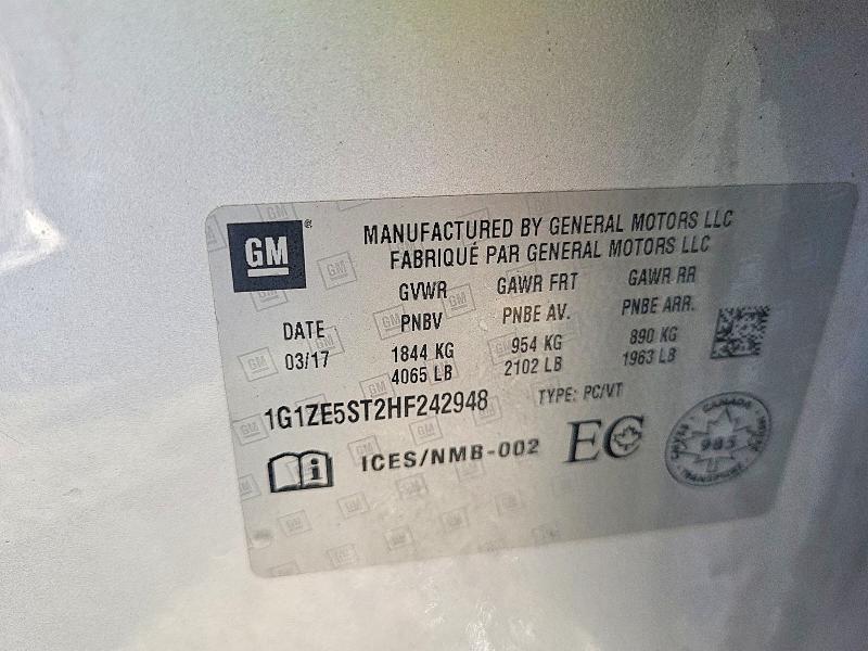 79598015 :رقم المزاد ، 1G1ZE5ST2HF242948 vin ، 2017 Chevrolet Malibu مزاد بيع