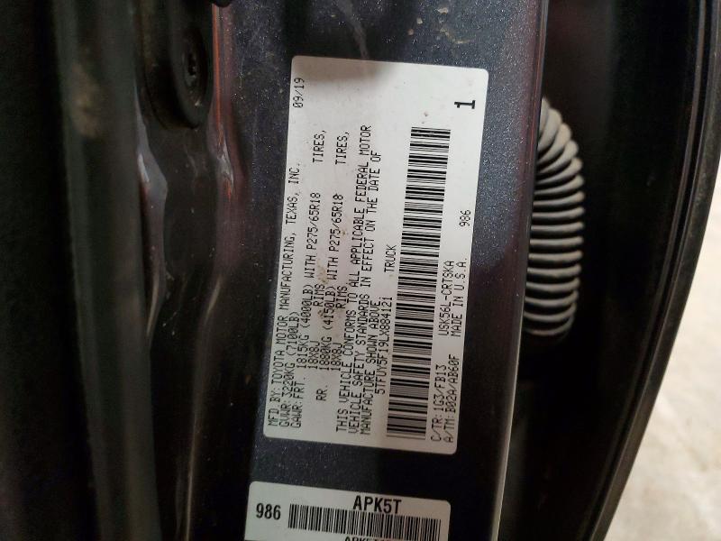 46519036 :رقم المزاد ، 5TFUY5F19LX884121 vin ، 2020 Toyota Tundra مزاد بيع