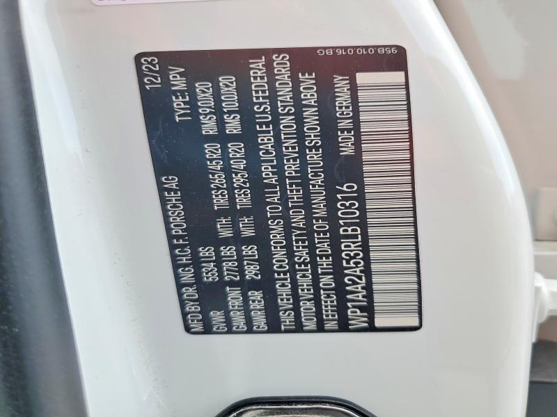2024 Porsche Macan მანქანა იყიდება აუქციონზე, vin: WP1AA2A53RLB10316, აუქციონის ნომერი: 47763426