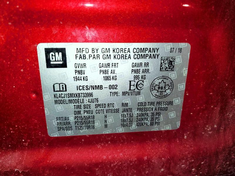 Продаж на аукціоні авто 2019 Buick Encore, vin: KL4CJ1SMXKB733996, номер лоту: 47156176